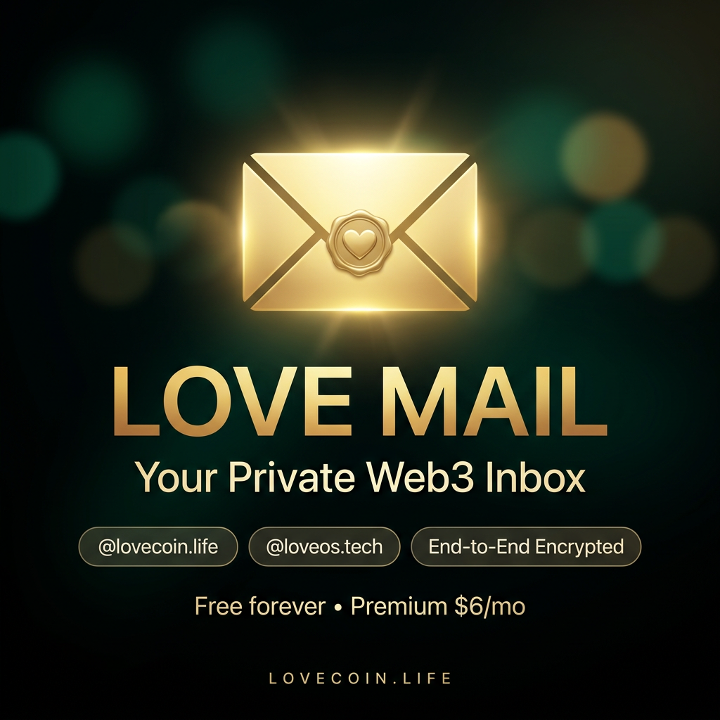 LOVE Mail launch banner — Square · 1:1