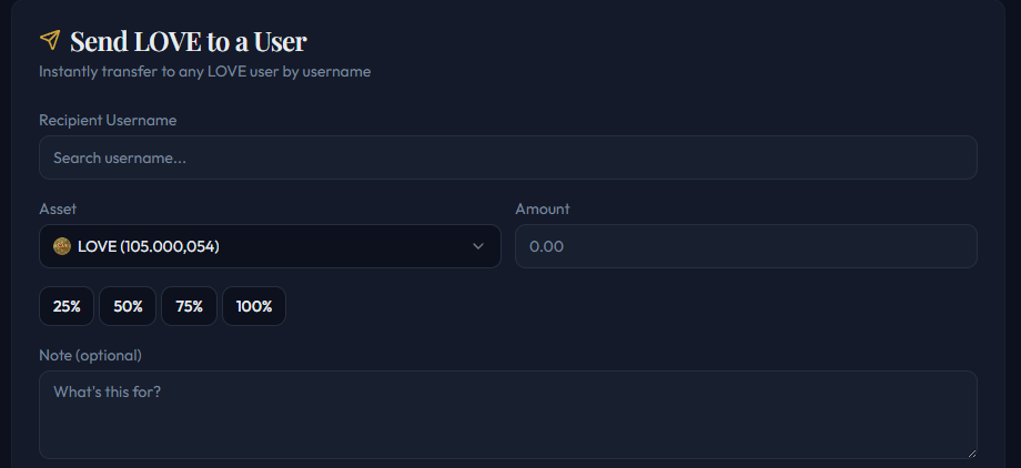 LOVE Wallet P2P Transfer